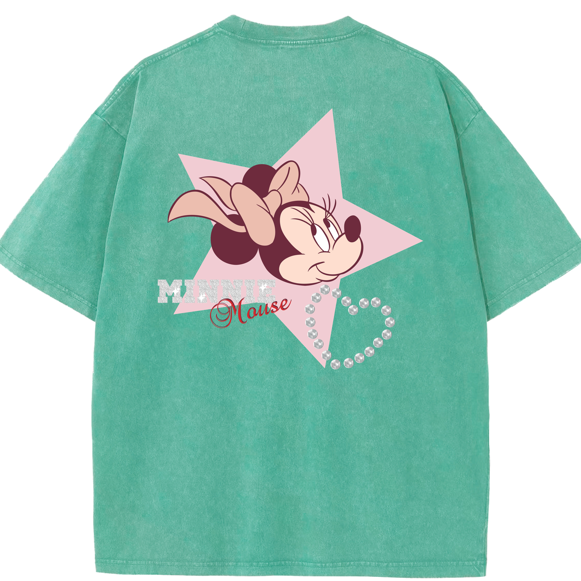 （画像用） ミッキーマウス Mickey Mouse 綿100% ヴィンテージ風 半袖Tシャツ（背面プリント）